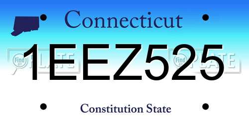 1EEZ525 Connecticut License Plate