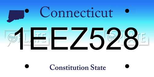 1EEZ528 Connecticut License Plate