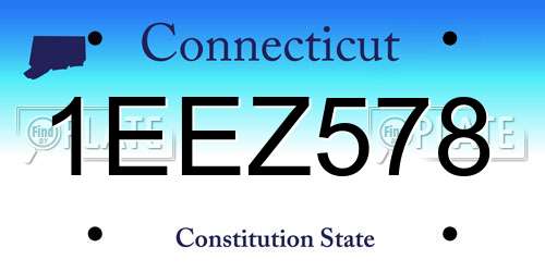1EEZ578 Connecticut License Plate