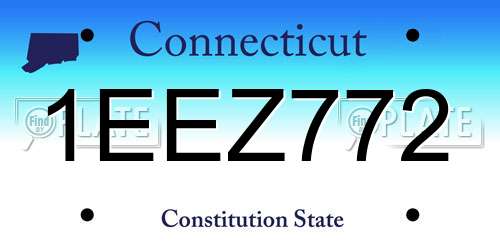 1EEZ772 Connecticut License Plate
