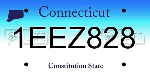 1EEZ828 Connecticut License Plate