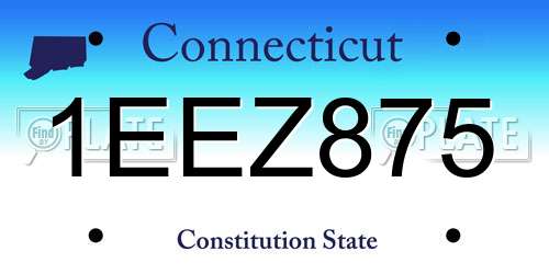 1EEZ875 Connecticut License Plate