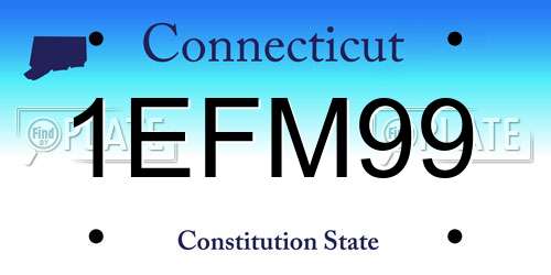 1EFM99 Connecticut License Plate
