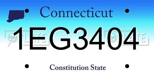 1EG3404 Connecticut License Plate
