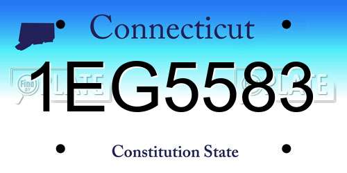1EG5583 Connecticut License Plate