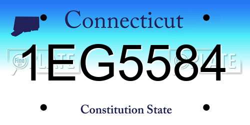 1EG5584 Connecticut License Plate