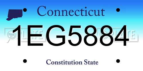 1EG5884 Connecticut License Plate