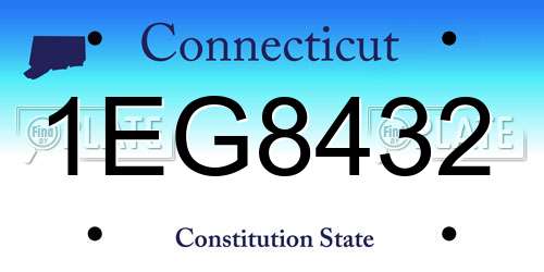 1EG8432 Connecticut License Plate