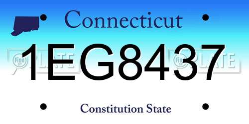1EG8437 Connecticut License Plate