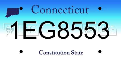 1EG8553 Connecticut License Plate
