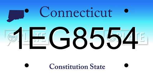 1EG8554 Connecticut License Plate