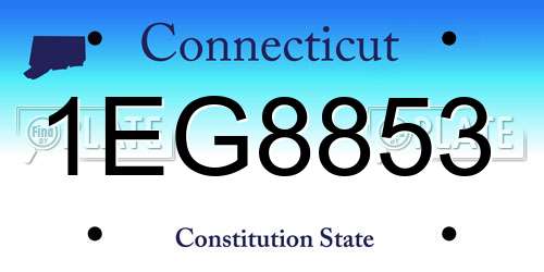 1EG8853 Connecticut License Plate