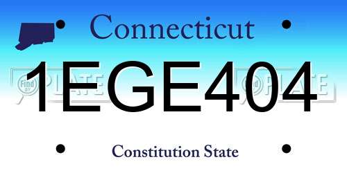 1EGE404 Connecticut License Plate