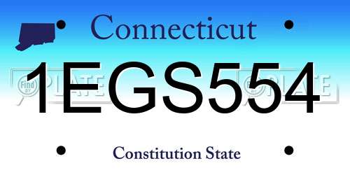 1EGS554 Connecticut License Plate