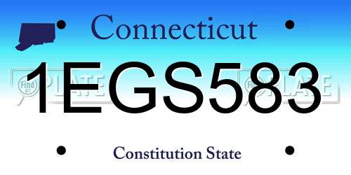 1EGS583 Connecticut License Plate