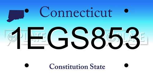 1EGS853 Connecticut License Plate
