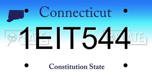 1EIT544 Connecticut License Plate