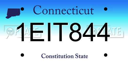 1EIT844 Connecticut License Plate