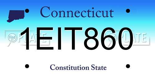 1EIT860 Connecticut License Plate