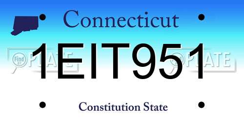 1EIT951 Connecticut License Plate