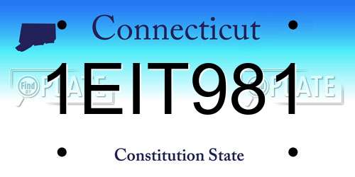 1EIT981 Connecticut License Plate
