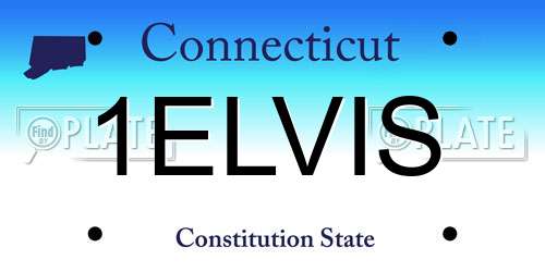 1ELVIS Connecticut License Plate