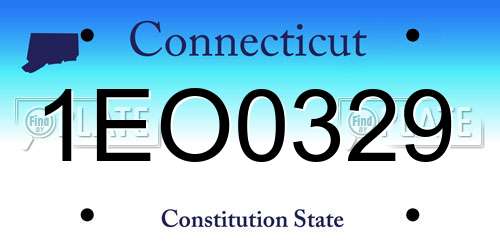 1EO0329 Connecticut License Plate