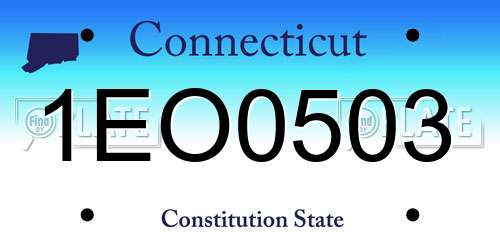 1EO0503 Connecticut License Plate