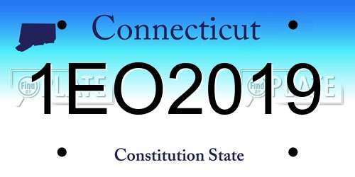 1EO2019 Connecticut License Plate