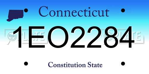 1EO2284 Connecticut License Plate