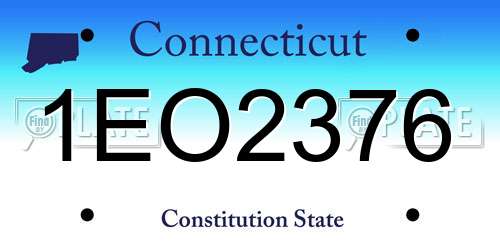 1EO2376 Connecticut License Plate
