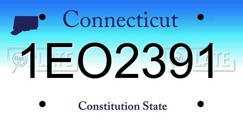 1EO2391 Connecticut License Plate