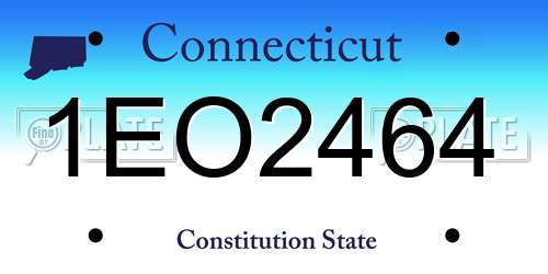 1EO2464 Connecticut License Plate