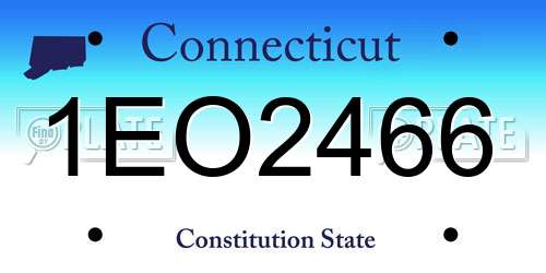1EO2466 Connecticut License Plate