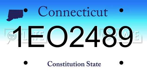1EO2489 Connecticut License Plate