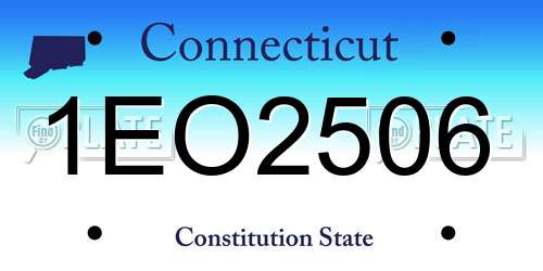 1EO2506 Connecticut License Plate
