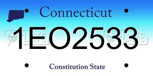 1EO2533 Connecticut License Plate