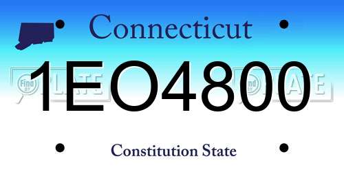 1EO4800 Connecticut License Plate