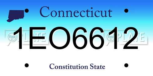 1EO6612 Connecticut License Plate