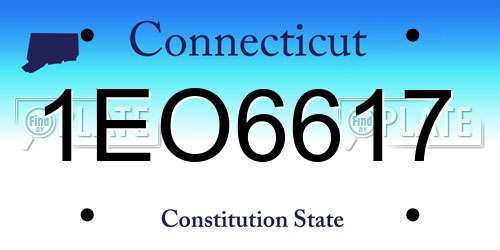 1EO6617 Connecticut License Plate