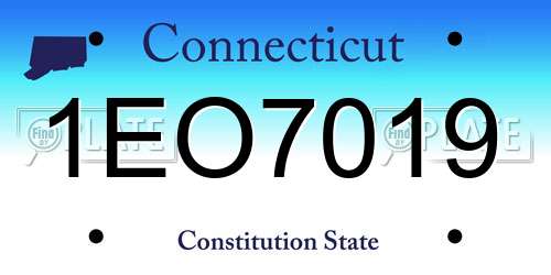 1EO7019 Connecticut License Plate