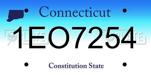 1EO7254 Connecticut License Plate