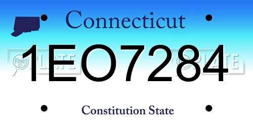1EO7284 Connecticut License Plate