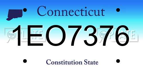 1EO7376 Connecticut License Plate