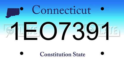 1EO7391 Connecticut License Plate