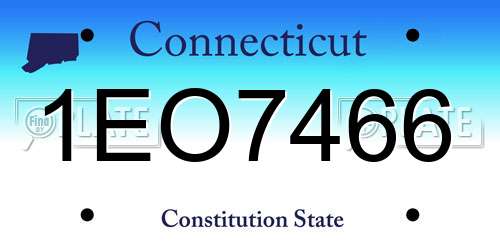 1EO7466 Connecticut License Plate
