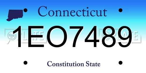 1EO7489 Connecticut License Plate