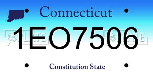 1EO7506 Connecticut License Plate