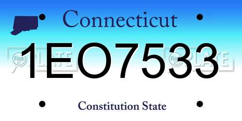1EO7533 Connecticut License Plate