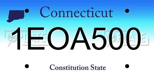 1EOA500 Connecticut License Plate